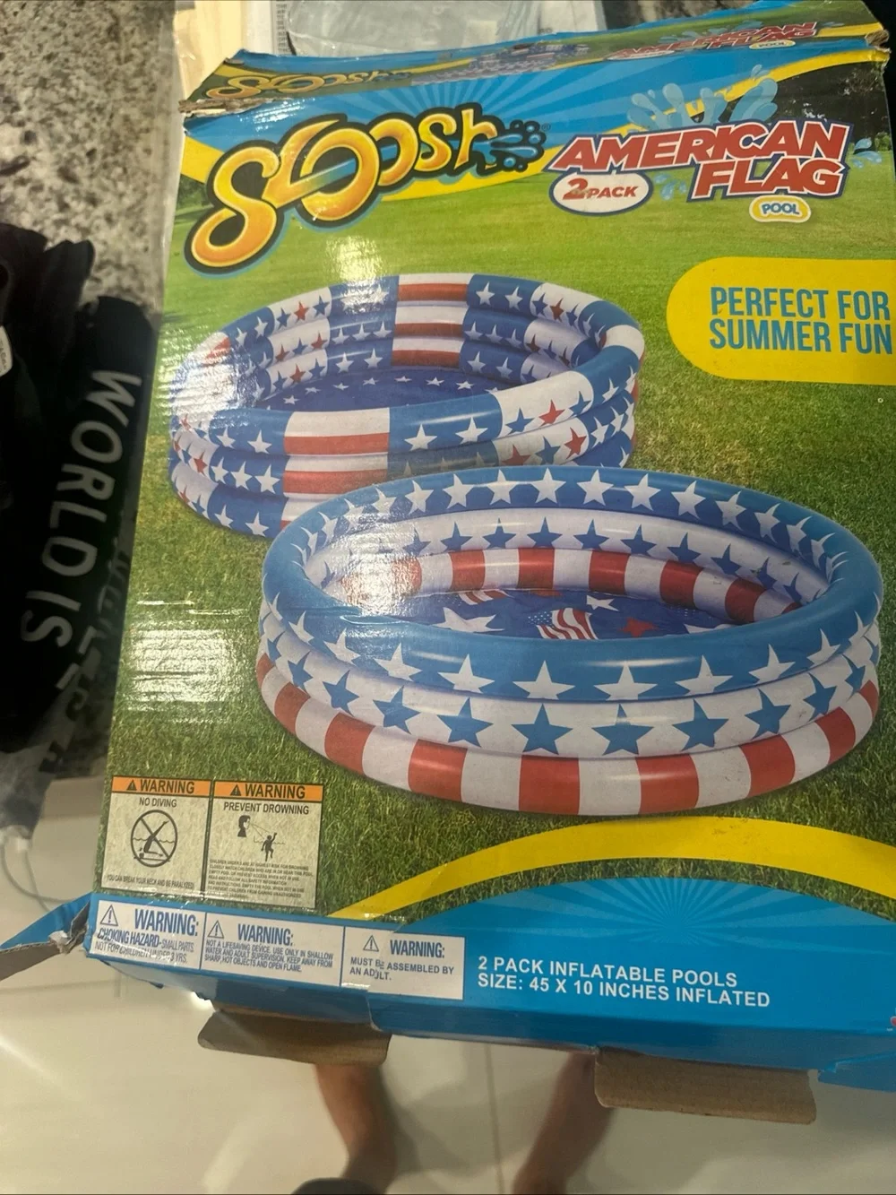 Stoosh Patriotic Star & Stripe Inflatable Pool - Red, White, Blue